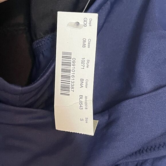 NWT J Crew Tankini Swim Tank Small Padded Blue Halter Removable Strap Retro - Picture 7 of 7